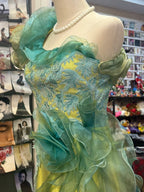 Beautiful Yellow-Green A-Line One-Shoulder Tulle Long Formal Prom Dresses