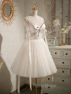 Beige Aline Tulle Short Formal Prom Dresses Beige Tulle Homecoming Dresses