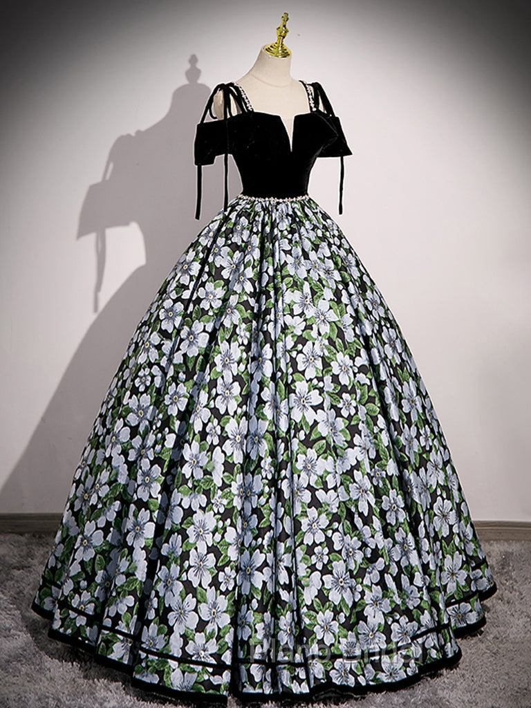 Black A-Line Satin Long Formal Prom Dresses, Black Long Evening Dresses Secondary image