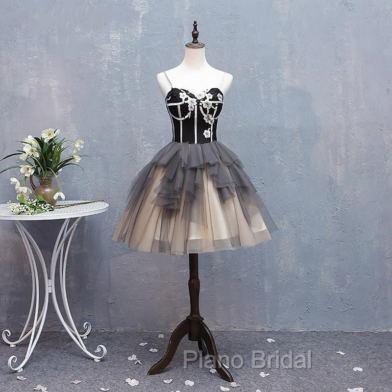 Black and Champagne Sweetheart Short Formal Dresses Party Dresses, Short Homecoming Dresses Secondary image