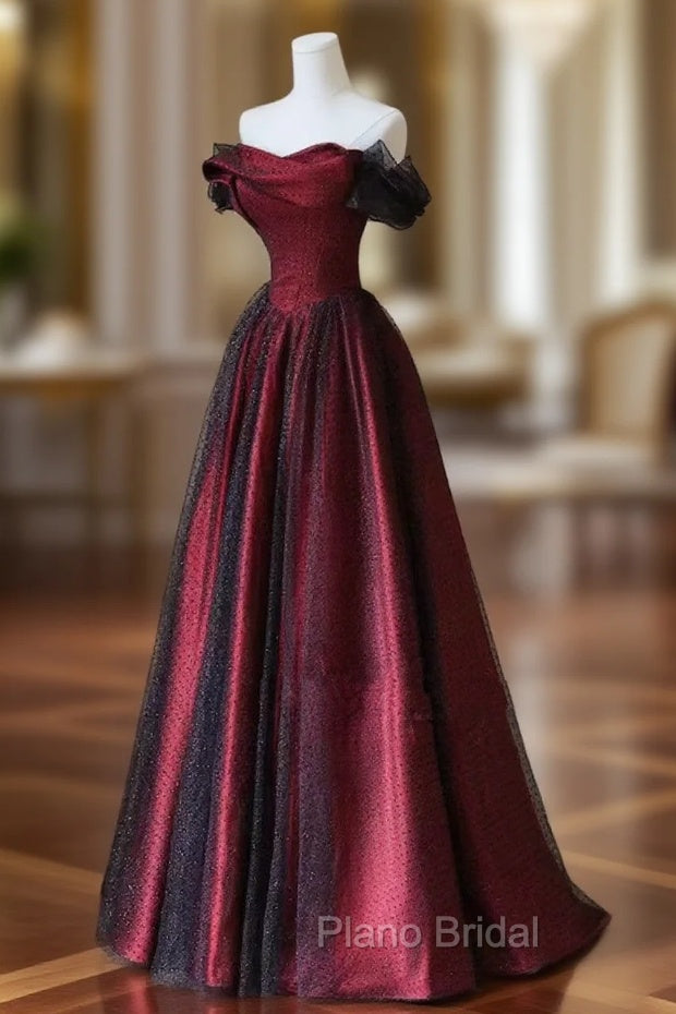 Black and Red Long Formal Prom Dresses Formal Evening Gown Main image
