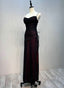 Black And Red Straps Simple Long Formal Dresses, Black And Red Formal Evening Dresses Formal Prom Dresses