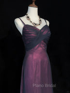 Black and Red Sweetheart Long Formal Dresses, Straps Long Formal Prom Dresses