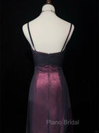 Black and Red Sweetheart Long Formal Dresses, Straps Long Formal Prom Dresses