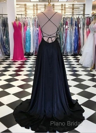 Black And Royal Blue Formal Prom Dresses, Formal Gown, Graduation School Party Dresses, Winter Formal Dresses Secondary image