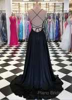 Black And Royal Blue Formal Prom Dresses, Formal Gown, Graduation School Party Dresses, Winter Formal Dresses