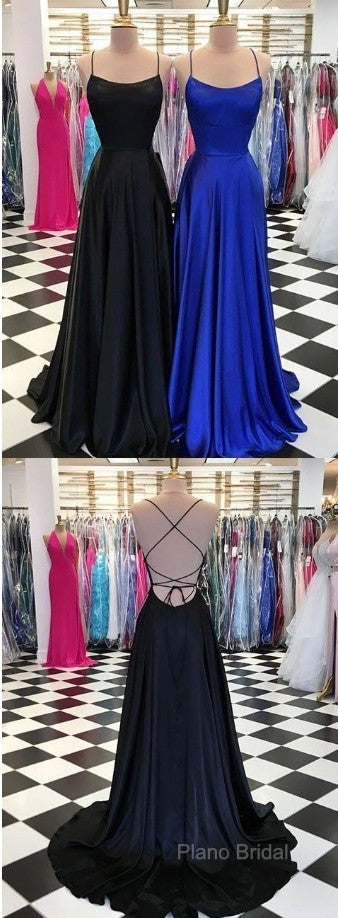 Black And Royal Blue Formal Prom Dresses, Formal Gown, Graduation School Party Dresses, Winter Formal Dresses