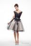 Black and White Lace Short Homecoming Dresses