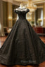 Black Ball Gown Sequins Beading Bateau Formal Prom Dresses With Feather