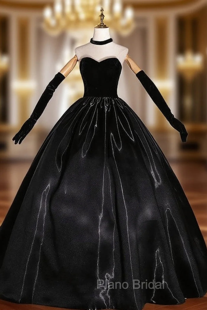 Black Ball Gown Sweetheart Quinceanera Dresses