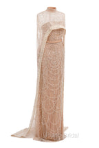 Black Beading Formal Prom Dresses Sweep Train High Neck Zipper Sleeveless Evening Dresses