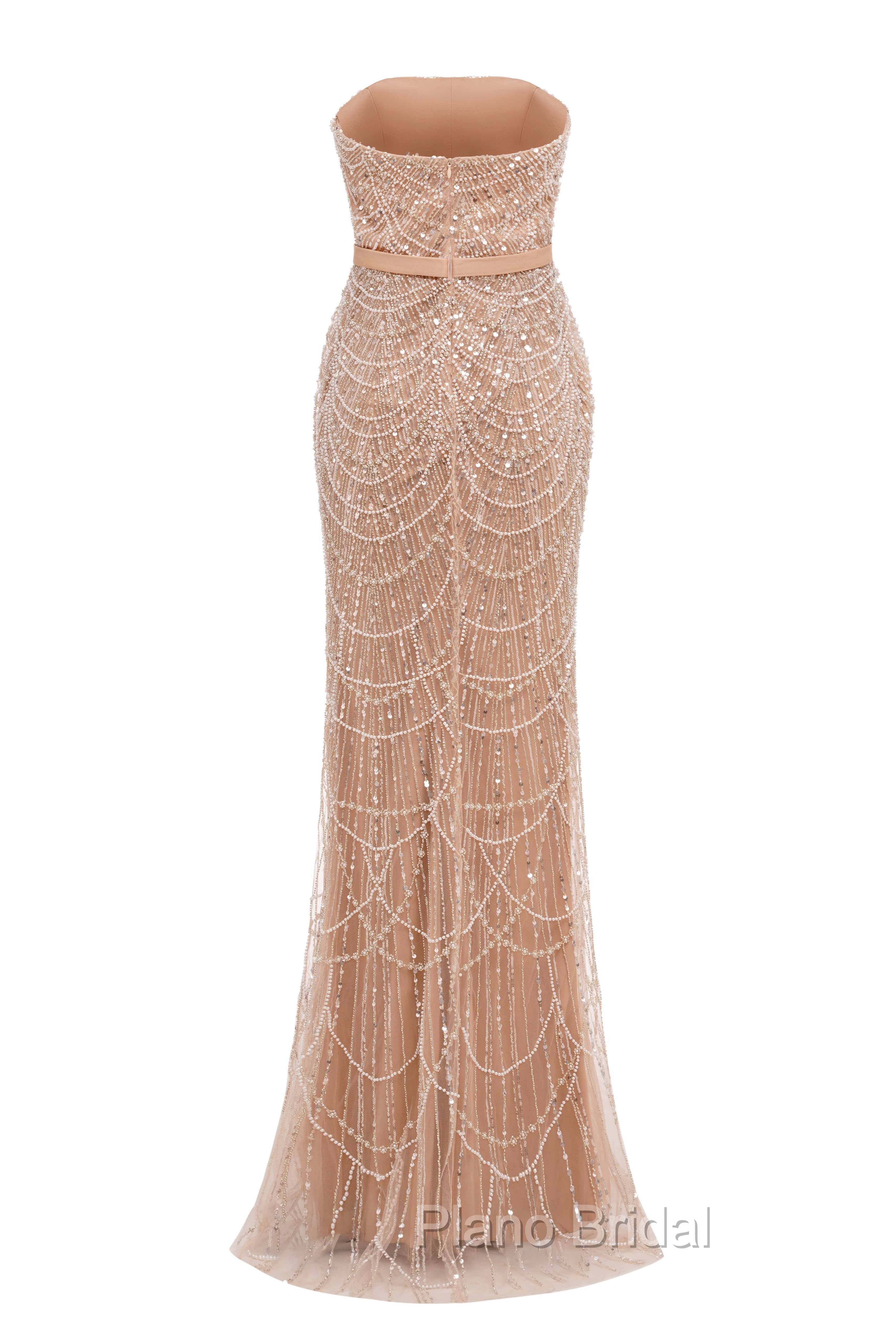 Black Beading Formal Prom Dresses Sweep Train High Neck Zipper Sleeveless Evening Dresses