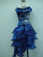 Black Chiffon Beaded Mini Satin Short Formal Prom Dresses Homecoming Dresses