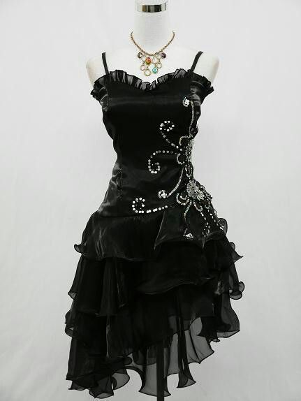 Black Chiffon Beaded Mini Satin Short Formal Prom Dresses Homecoming Dresses Main image