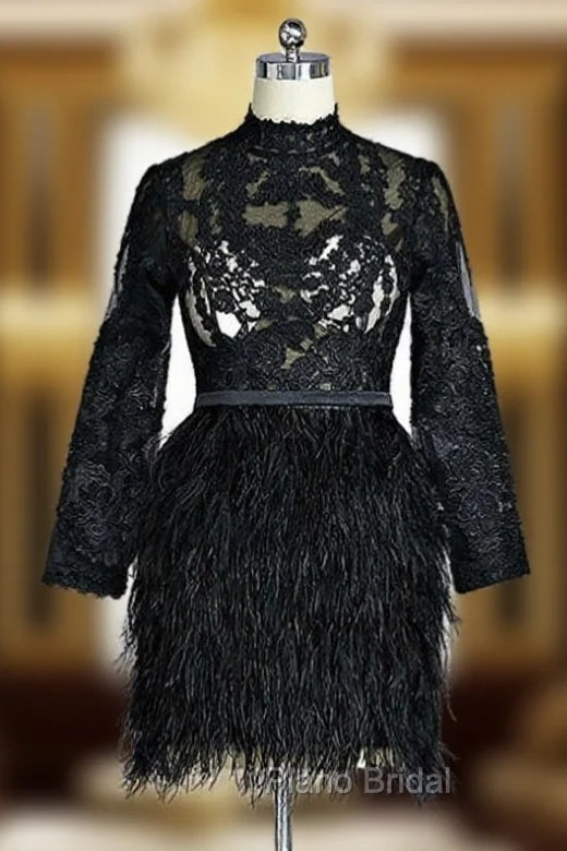Black Formal Celebrity Dresses Sheath Long Sleeves Main image