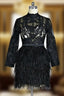 Black Formal Celebrity Dresses Sheath Long Sleeves