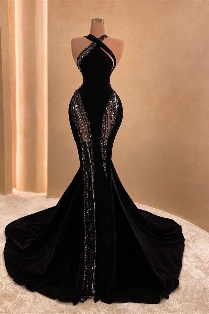 Black Halter Corset Mermaid Formal Prom Dresses Sexy Formal Evening Dresses Main image
