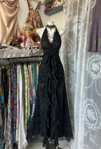 Black Halter V Neck Long Formal Prom Dresses,Long Formal Evening Gowns