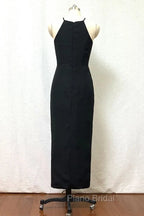 Black High Neck Sheath Chiffon Bridesmaid Dresses