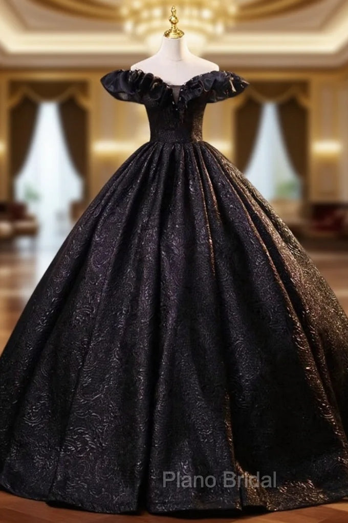 Black Lace Off the Shoulder Quinceanera Dresses Main image