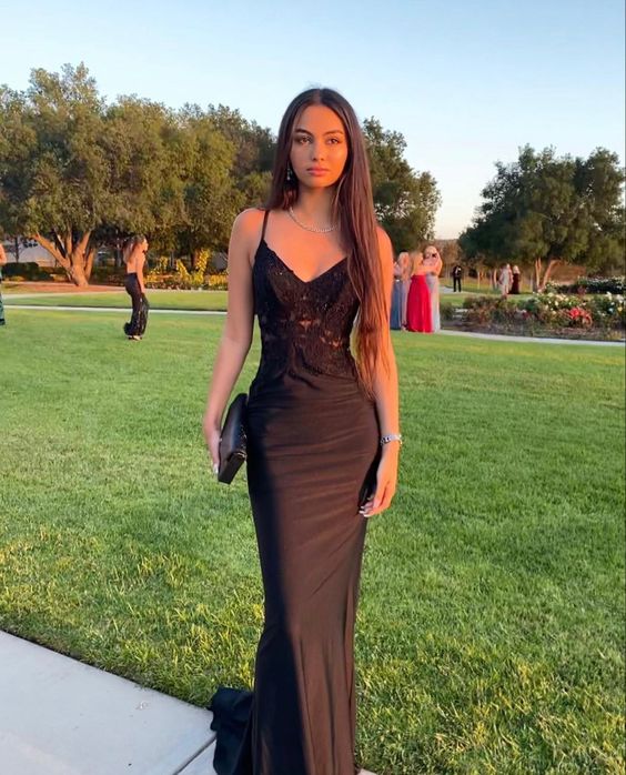 Black Lace Formal Prom Dresses Long Formal Evening Dresses Main image