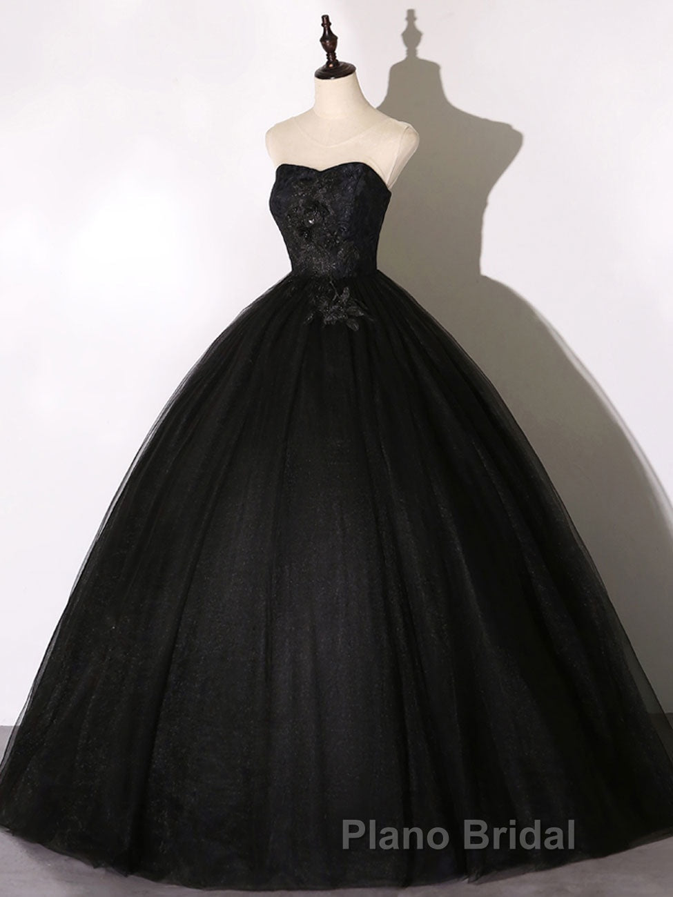 Black Long Formal Prom Dresses, Black Lace Formal Evening Dress