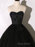 Black Long Formal Prom Dresses, Black Lace Formal Evening Dress