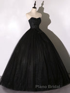 Black Long Formal Prom Dresses, Black Lace Formal Evening Dress