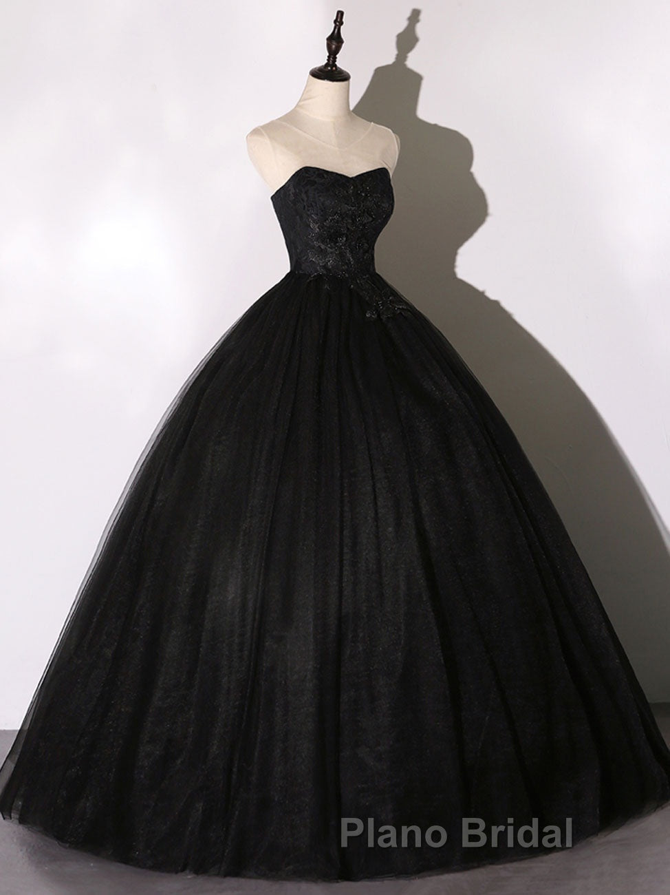 Black Long Formal Prom Dresses, Black Lace Formal Evening Dress