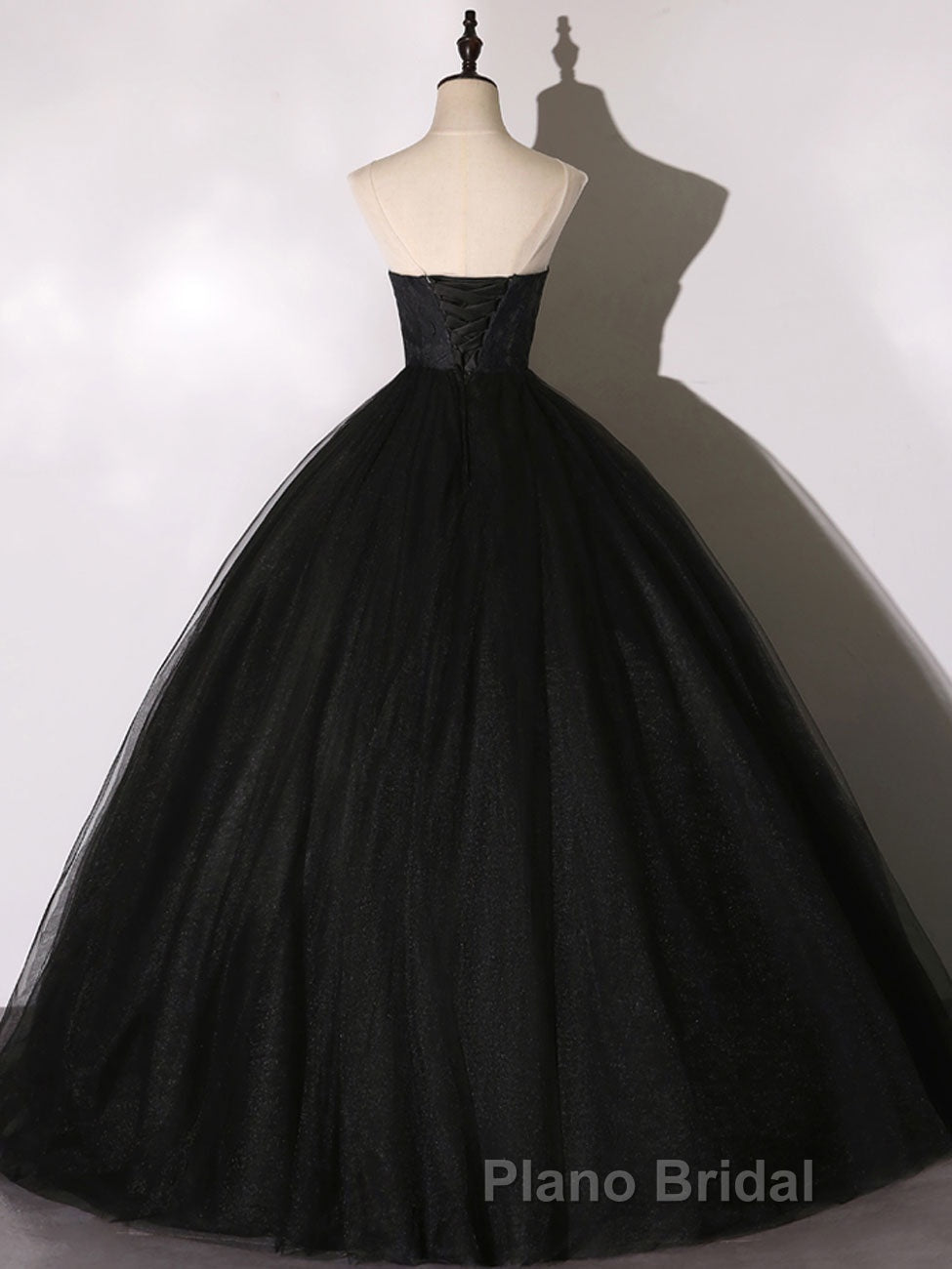 Black Long Formal Prom Dresses, Black Lace Formal Evening Dress