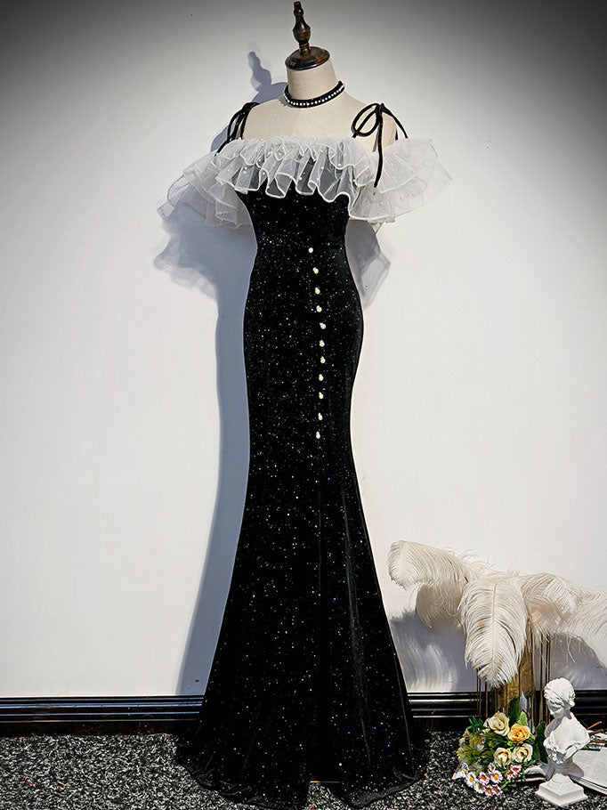 Black Mermaid Long Formal Prom Dresses, Black Formal Evening Dresses Secondary image
