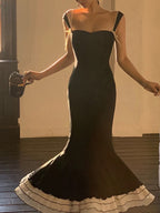 Black Mermaid Long Formal Prom Dresses Sweet Formal Party Dresses
