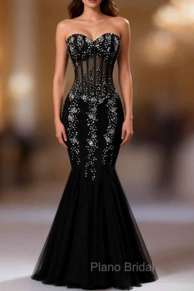 Black Mermaid Formal Prom Dresses Sweetheart Evening Dresses Main image