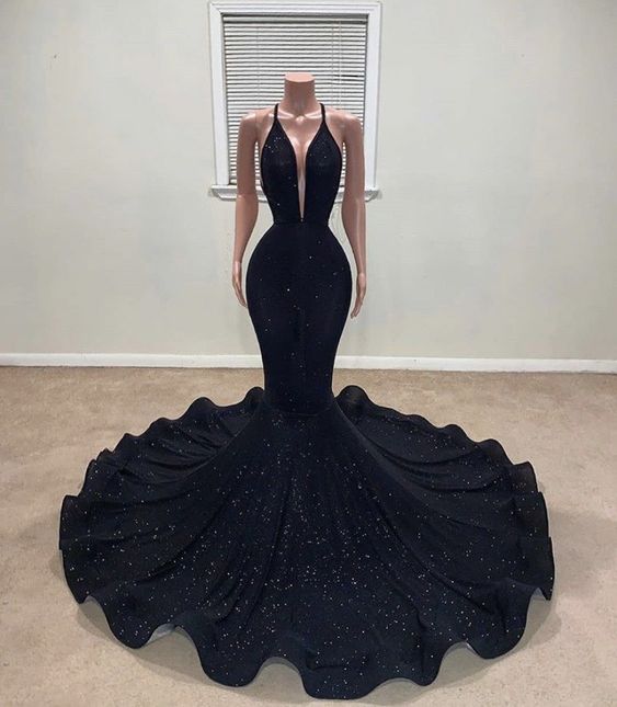 Black Mermaid Formal Prom Dresses Main image