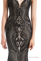 Mermaid Sequins Spaghetti Straps Prom Dresses With Detachable Train