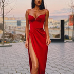 Black Mermaid Spaghetti Straps Cheap Long Formal Evening Formal Prom Dresses