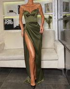 Black Mermaid Spaghetti Straps Cheap Long Formal Evening Formal Prom Dresses