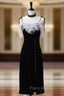 Black Mermaid Velvet Short Formal Prom Dresses, Black Short Evening Dresses