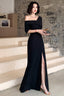 Black One Shoulder Slit Long Formal Evening Dresses, Black Formal Dresses Formal Prom Dresses