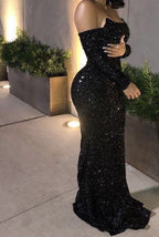 Black Formal Prom Dresses, Graduation Party Dresses, Formal Prom Dresses Sequins