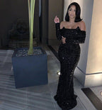 Black Formal Prom Dresses, Graduation Party Dresses, Formal Prom Dresses Sequins