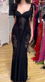 Black Formal Prom Dresses, Lace Mermaid Formal Evening Birthday Dresses