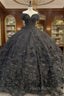 Black quinceanera Dresses Ball Gown Formal Prom Dresses Evening Gown