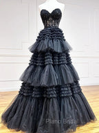 Black Red Purple Lace Formal Prom Dresses, Black Red Purple Lace Formal Evening Dresses