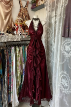 Black/Red Sweet Vintage Fashion Backless Long A-Line Chiffon Tulle Ball Gown Formal Evening Dresses Birthday Dresses