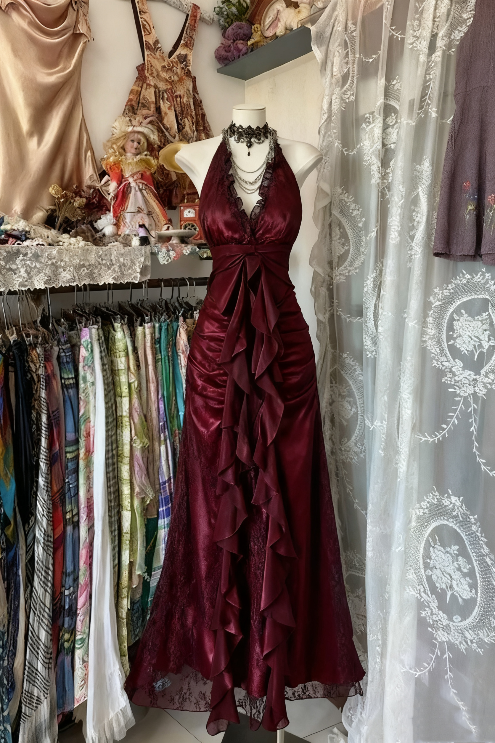 Black/Red Sweet Vintage Fashion Backless Long A-Line Chiffon Tulle Ball Gown Formal Evening Dresses Birthday Dresses