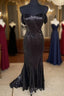 Black Sequin Off Shoulder Mermaid Dresses