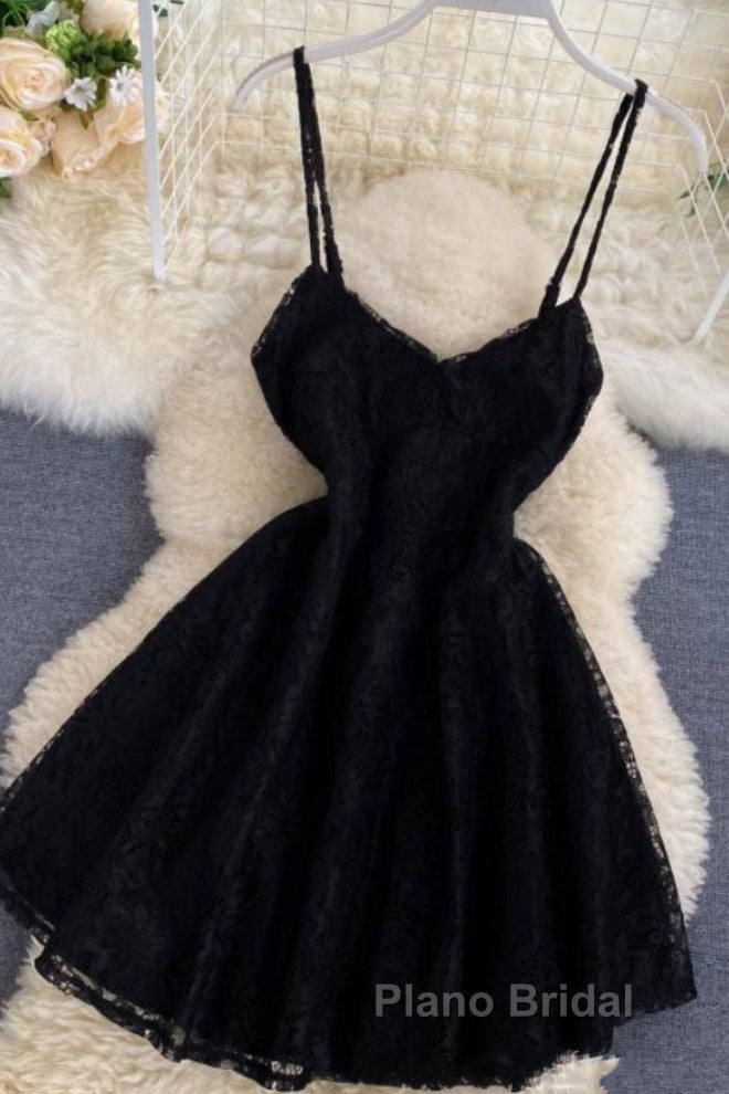 Black Short Homecoming Dresses A Line Mini Dresses Main image