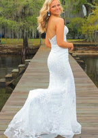 Black Sweetheart Lace Appliques Mermaid Long Prom Dress