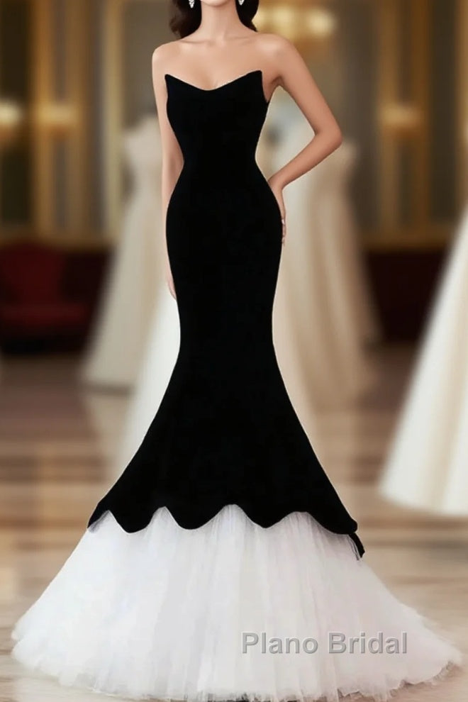 Black Sweetheart Mermaid Tulle Formal Prom Dresses Main image